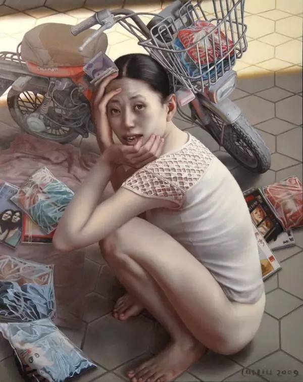 搓麻将的女人油画图片